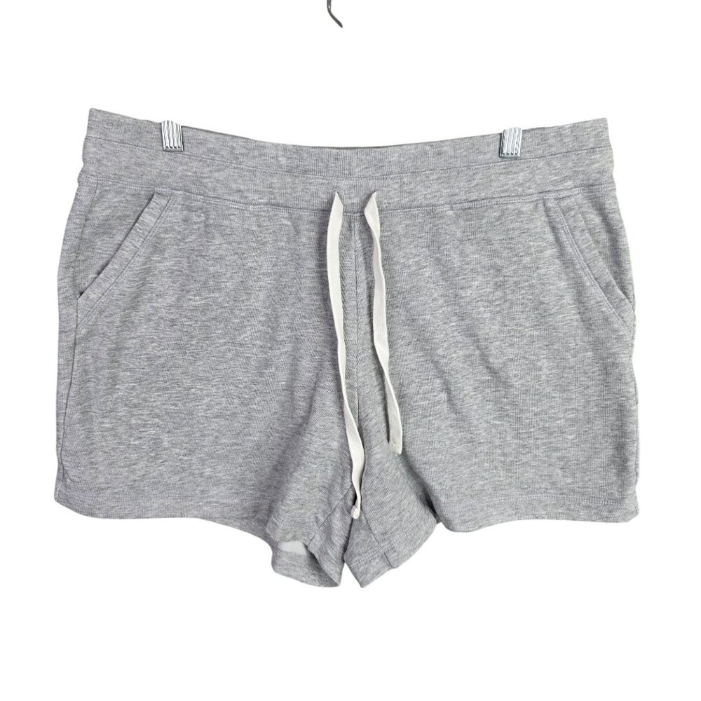 Womens 32 Degrees Cool Heather Gray Shorts Pull On Drawstring 4" Inseam Size L